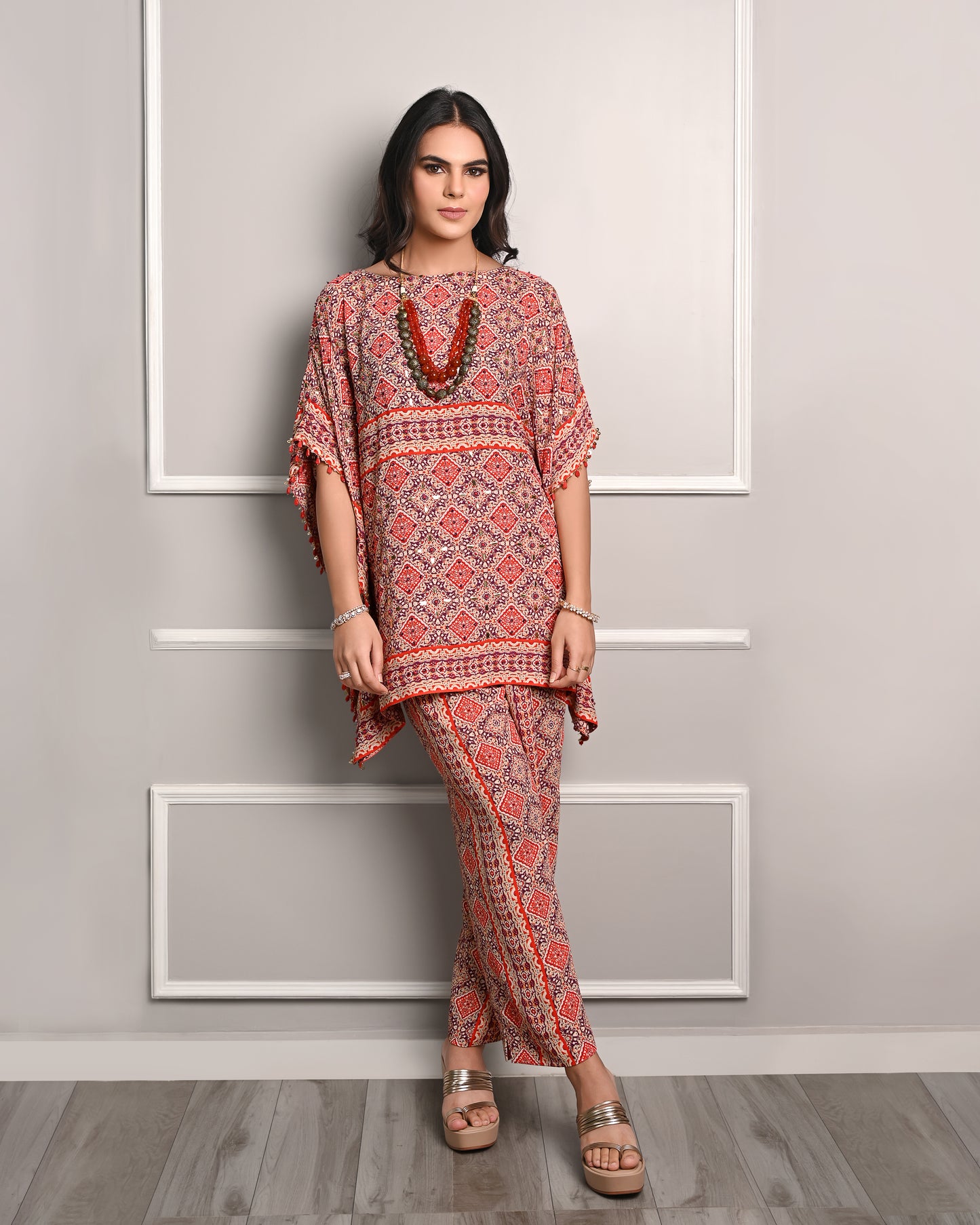 GAUHAR KAFTAN TOP CO ORD SET